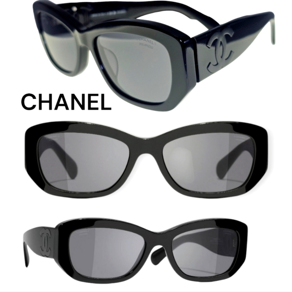 CHANEL CH5493A C.888/T8 Designer Sunglasses | Black Frame | Black & Grey Lenses - Picture 2 of 12